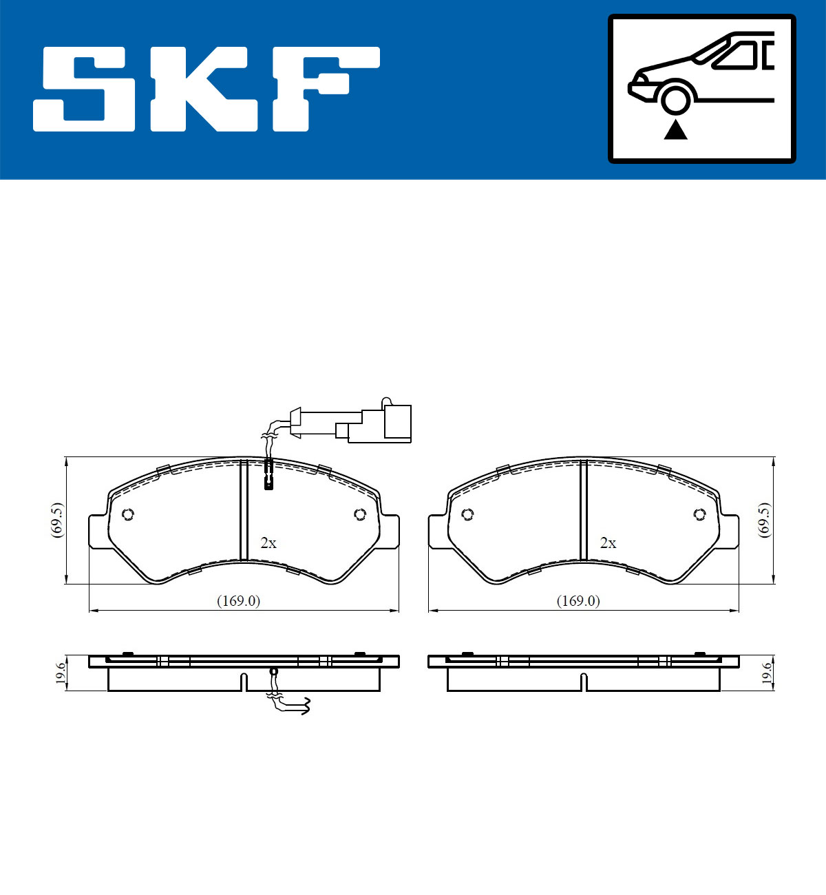 Set placute frana,frana disc VKBP 80393 E SKF